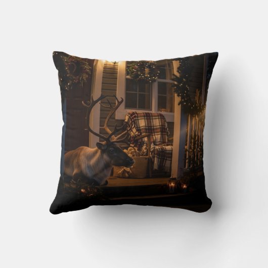 Merry Christmas Throw Pillow –  Reindeer  クッション (裏面)