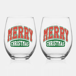 Merry Christmas 'Tis the Season to Sparkle ステムなしワイングラス