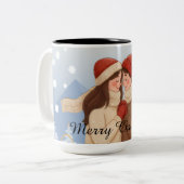 Merry Christmas to a Lovely Couple ツートーンマグカップ (正面左)