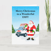 Merry Christmas to a Wonderful EMT with Santa カード (正面)