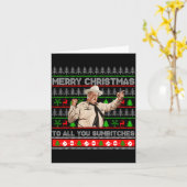 Merry Christmas To All You Sumes Ugly Sweater Retr カード (黄色い花)