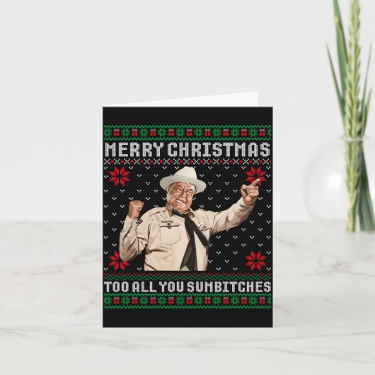 Merry Christmas To All You Sumes Ugly Sweater Vint カード (正面)