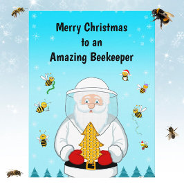 Merry Christmas to an Amazing Beekeeper シーズンポストカード