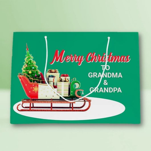 Merry Christmas to Grandma & Grandpa ラージペーパーバッグ