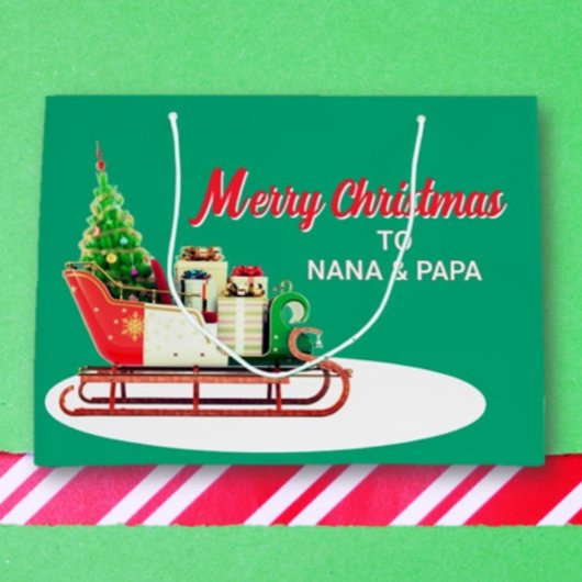 Merry Christmas to Nana & Papa  ラージペーパーバッグ
