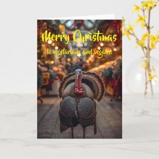 Merry Christmas to vegetarians and vegans. カード (黄色い花)