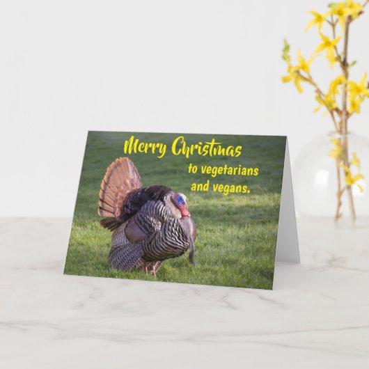 Merry Christmas to vegetarians and vegans. カード (黄色い花)