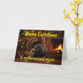 Merry Christmas to vegetarians and vegans. カード (黄色い花)