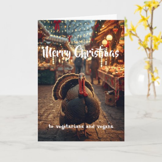 Merry Christmas to vegetarians and vegans. カード (黄色い花)