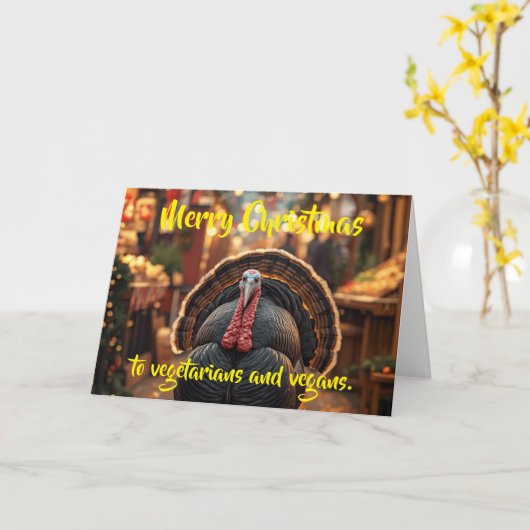 Merry Christmas to vegetarians and vegans. カード (黄色い花)