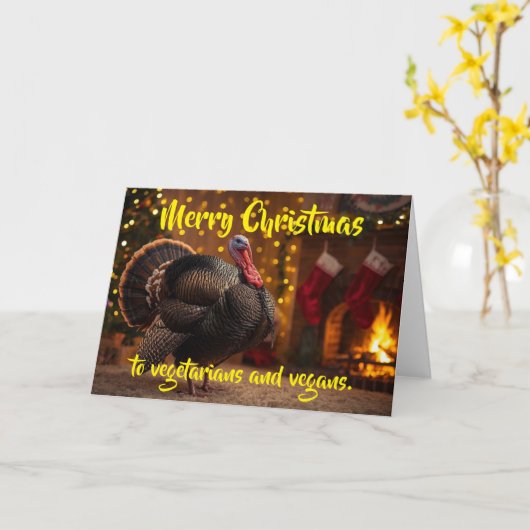 Merry Christmas to vegetarians and vegans. カード (黄色い花)