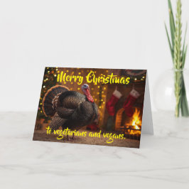 Merry Christmas to vegetarians and vegans. カード