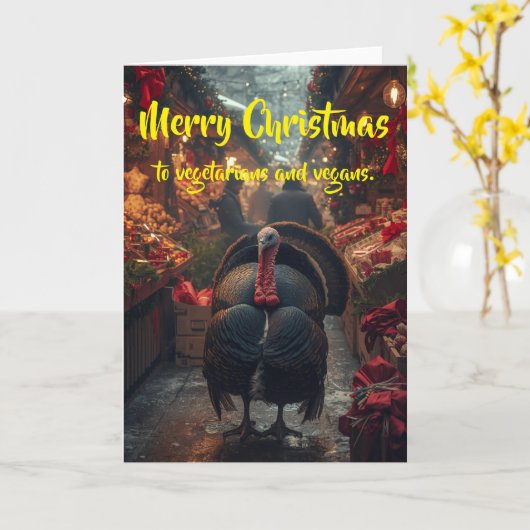 Merry Christmas to vegetarians and vegans. カード (黄色い花)