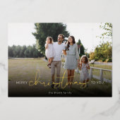 Merry Christmas To Youの写真モダン 箔シーズンカード (正面)