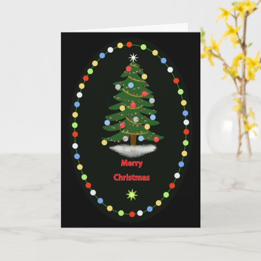 Merry Christmas Tree カード (黄色い花)