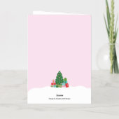 Merry Christmas Tree and Gifts in Pastel Pink 箔シーズンカード (裏面)
