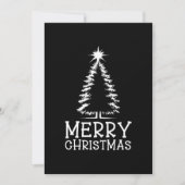 Merry Christmas Tree Black Chic Distressed Grunge シーズンカード (正面)