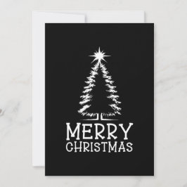 Merry Christmas Tree Black Chic Distressed Grunge シーズンカード