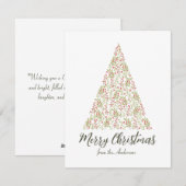 Merry Christmas Tree Botanical Elegant シーズンカード (正面/裏面)