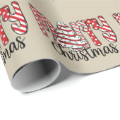 Merry Christmas Tree Cake Xmas Festive Holiday  ラッピングペーパー (ロールコーナー)