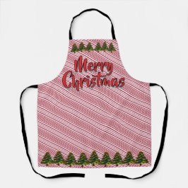 Merry Christmas Tree Candy Cane Fun Holiday エプロン