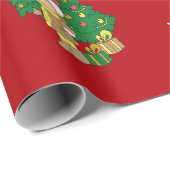 Merry Christmas Tree Custom Name Personalized ラッピングペーパー (ロールコーナー)