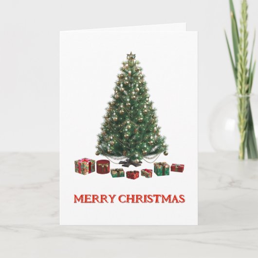Merry Christmas. Tree (design 1) Folded Card カード (正面)