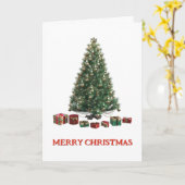 Merry Christmas. Tree (design 1) Folded Card カード (黄色い花)