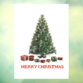 Merry Christmas. Tree (design 1) with gifts ウィンドウサイン (シート3)