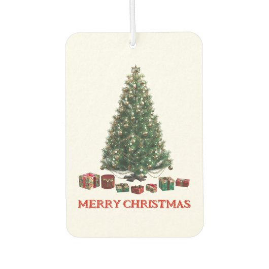 Merry Christmas. Tree (design 1) with gifts カーエアーフレッシュナー (正面)