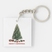 Merry Christmas. Tree (design 1) with gifts キーホルダー (裏面)