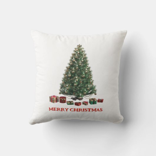 Merry Christmas. Tree (design 1) with gifts クッション (裏面)