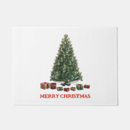 Merry Christmas. Tree (design 1) with gifts ドアマット