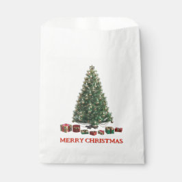 Merry Christmas. Tree (design 1) with gifts フェイバーバッグ