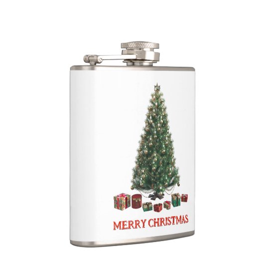 Merry Christmas. Tree (design 1) with gifts フラスク (右)