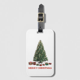 Merry Christmas. Tree (design 1) with gifts ラゲッジタグ