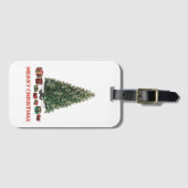 Merry Christmas. Tree (design 1) with gifts ラゲッジタグ (正面横)