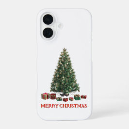 Merry Christmas. Tree (design 1) with gifts iPhone 16ケース