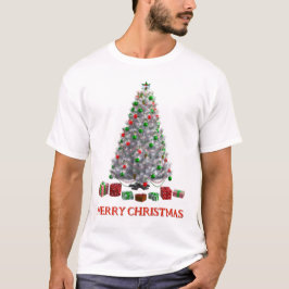 Merry Christmas. Tree (design 6) with gifts Tシャツ