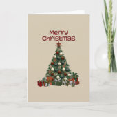 Merry Christmas Tree Folded Greeting Card カード (正面)