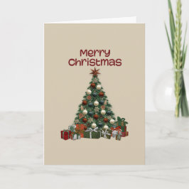 Merry Christmas Tree Folded Greeting Card カード