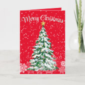 Merry Christmas Tree Folded Greeting Card カード (正面)