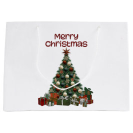 Merry Christmas Tree Gift Bag ラージペーパーバッグ