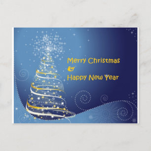 merry christmas tree happy new year シーズンポストカード