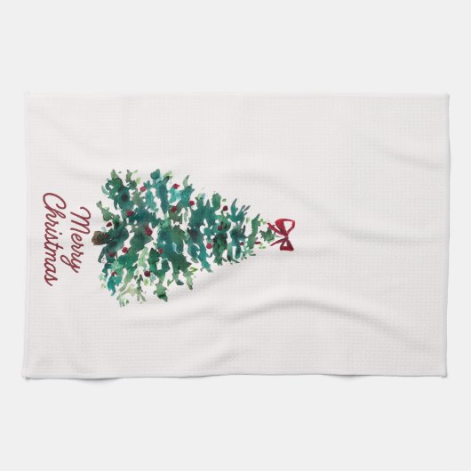 Merry Christmas Tree Kitchen Towel キッチンタオル (横)