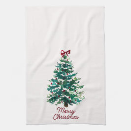 Merry Christmas Tree Kitchen Towel キッチンタオル