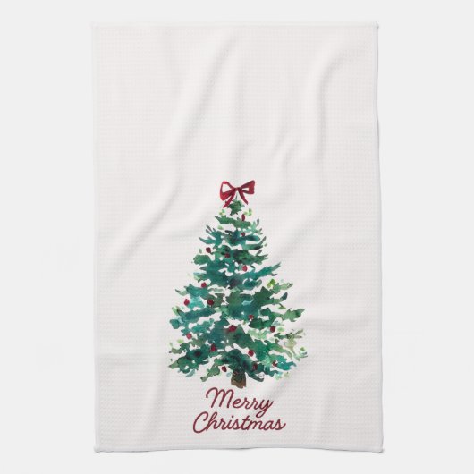 Merry Christmas Tree Kitchen Towel キッチンタオル (縦)