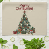 Merry Christmas Tree Kitchen Towels キッチンタオル (折り畳み)