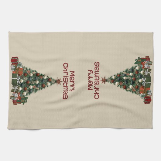 Merry Christmas Tree Kitchen Towels キッチンタオル (横)