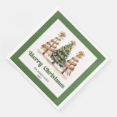Merry Christmas Tree Leopard Print Napkins Custom! (コーナー)